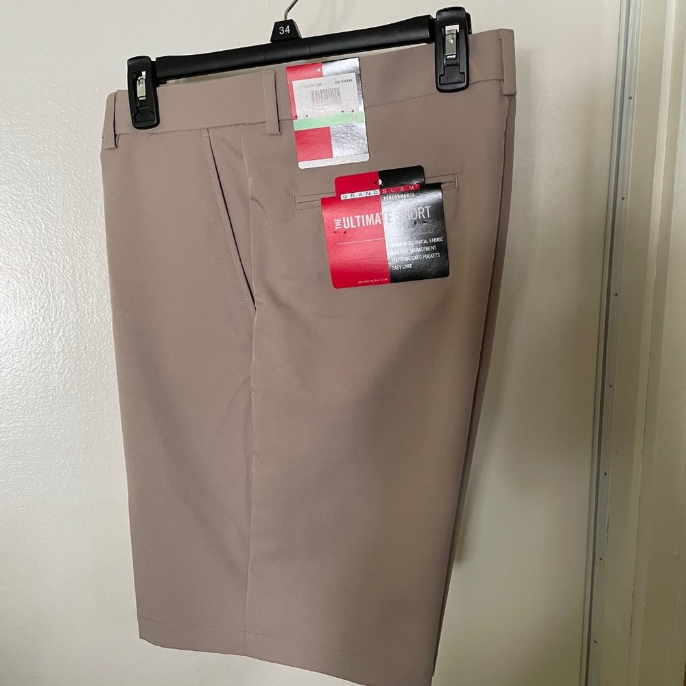 Men's Khaki Short by Grand Slam/Golf Short/Size 34